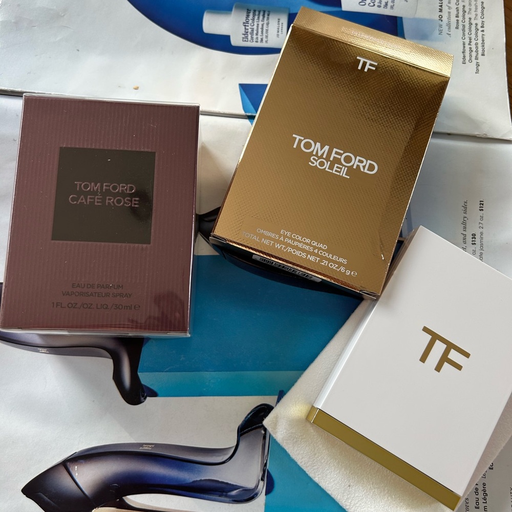 TOM FORD Soleil Emerald Dusk Eye Color Quad 6g + Coffee Rose 1 oz holiday set